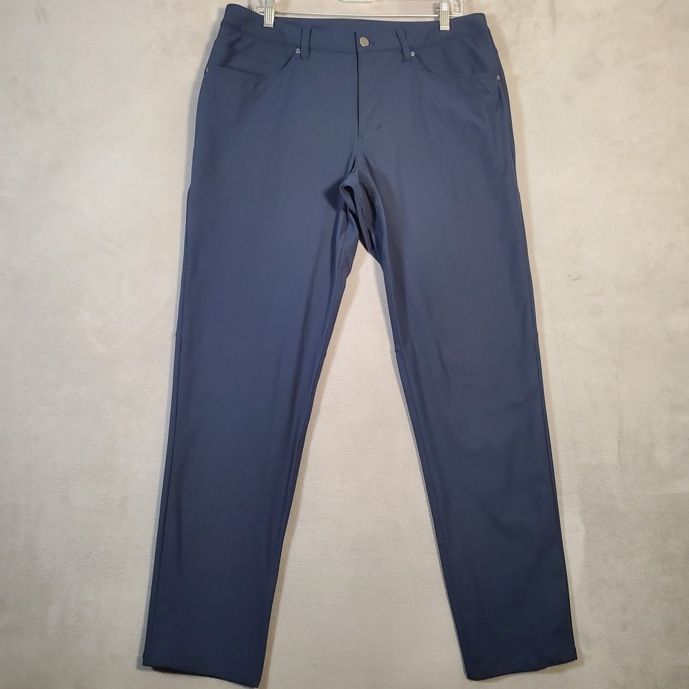Lululemon ABC Pants Mens 34 Blue Warpstreme Classic Fit Stretch Performance Prep